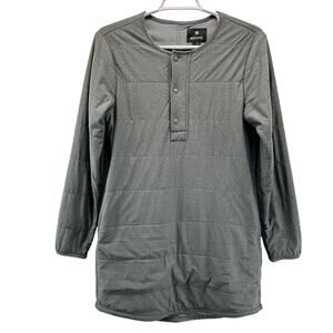 Snow Peak Pull Over Half Button Quilted Long Jacket Gray XS